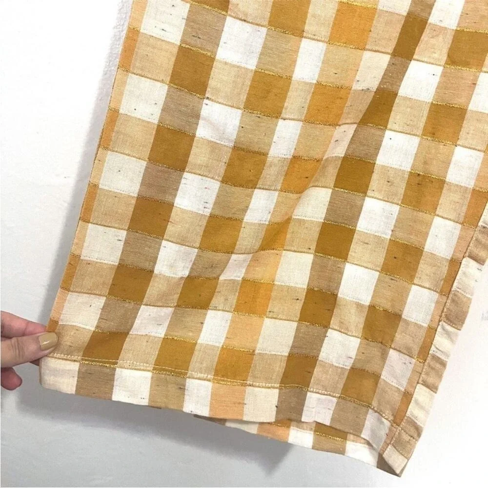 Ace & Jig Polly Plaid Cotton Wide Leg Pants in Fez Size L